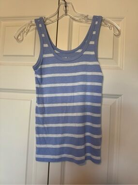 Aerie Women's Scoop Neck Tank Top XS New Striped Blue White